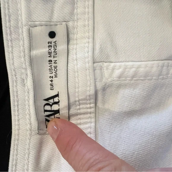 Zara Crisp White Marine Wide-Leg Jeans - Picture 2 of 2